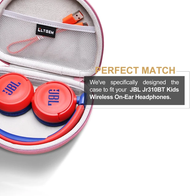 Alt view image 2 of 7 - Case for JBL Junior 320BT/Jr310BT Kids Headphones Pink Hard Carrying Travel Case for JBL Junior 320BT/Jr310BT Kids Headphone