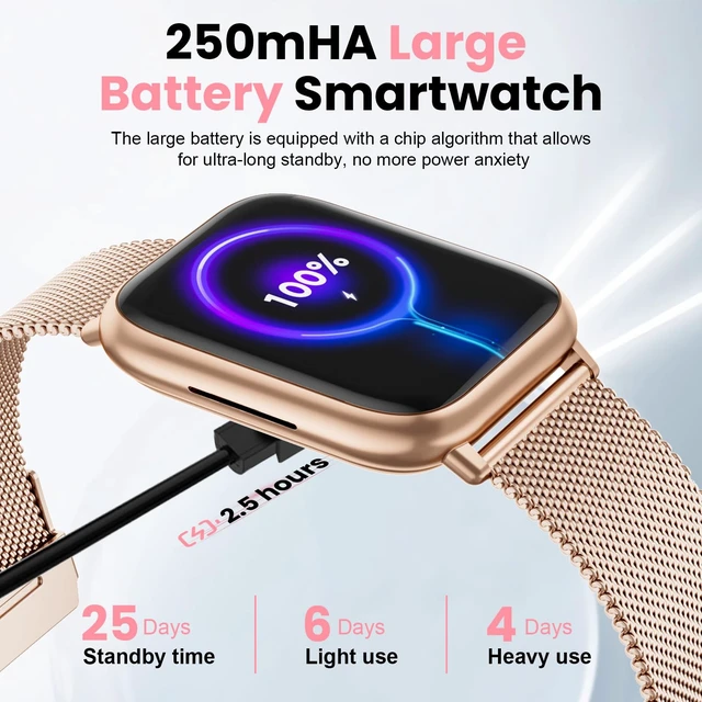 Alt view image 7 of 7 - Smartwatch for Women, 1.83 Fitness Watch with Blood Pressure, Calls/Messages, Female Cycle Tracking, Heart Rate & Sleep Monitor, IP68 Waterproof for Android & iPhone