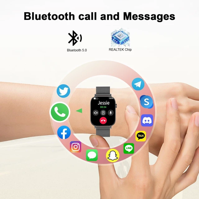 Alt view image 2 of 6 - Smart Watch for Women Men, 1.83" HD Smartwatches (Answer/Make Call), IP68 Waterproof Activity Fitness Tracker, HR, Sleep Monitoring, Pedometer, Fitness Watch for Android iOS (Black)