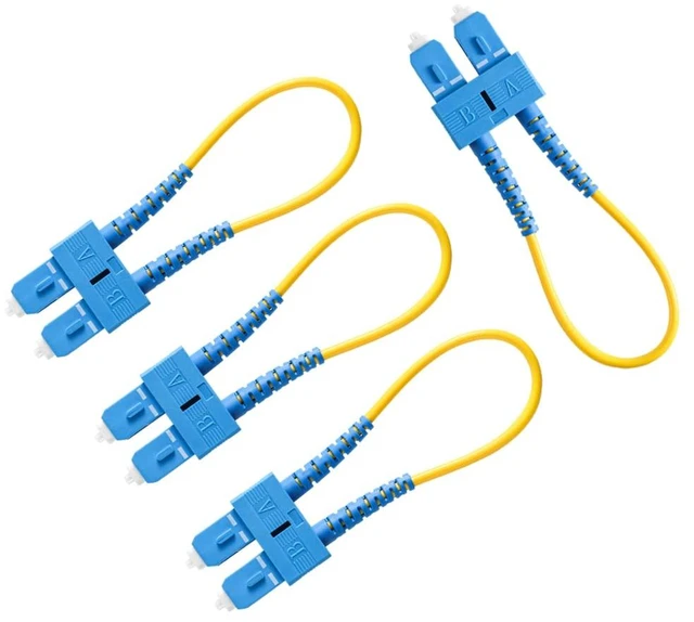 Main image of 4 PCS Single Mode Loopback Plug Tester SC-UPC Fiber Optical Duplex Cable Adapter 9/125