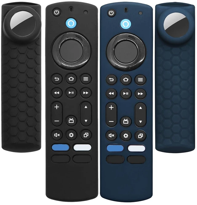 Main image of TV 4-Series Cover with AirTag Holder for Insignia Omni Series or TV 4-Series,Compatible with NS-RCFNA-21 CT-RC1US-21 CT95018 Voice Remote Control,with Hole for Tile Sticker,Black+Navy Blue