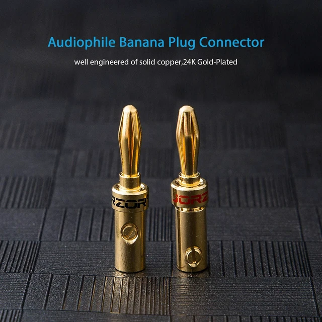 Alt view image 3 of 6 - 1 Pair 13AWG Audiophile Grade Speaker Wire with pre-Connected Dual Gold Plated Banana Plug Tips - Oxygen-Free Copper (OFC) Construction (3M(9.9FT))