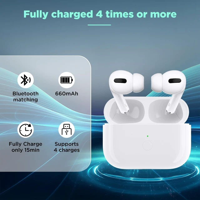 Alt view image 2 of 6 - Wireless Charging Case for Airpod Pro 1/2 USB-C Port,Replacement case Compatible with AirPod Pro 1st / 2nd Gen with Bluetooth Pairing Sync Button Type-c