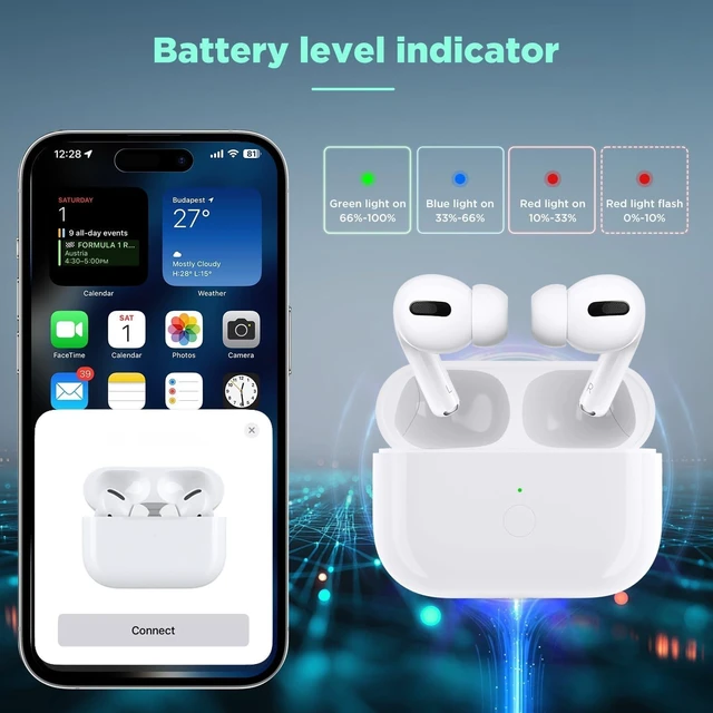 Alt view image 5 of 6 - Wireless Charging Case for Airpod Pro 1/2 USB-C Port,Replacement case Compatible with AirPod Pro 1st / 2nd Gen with Bluetooth Pairing Sync Button Type-c