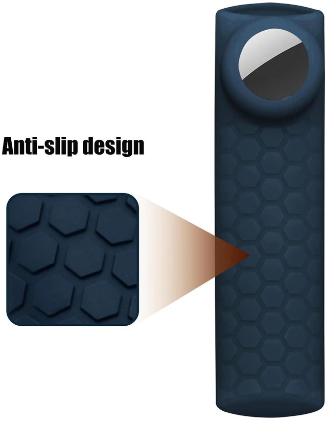 Alt view image 5 of 6 - TV 4-Series Cover with AirTag Holder for Insignia Omni Series or TV 4-Series,Compatible with NS-RCFNA-21 CT-RC1US-21 CT95018 Voice Remote Control,with Hole for Tile Sticker,Black+Navy Blue