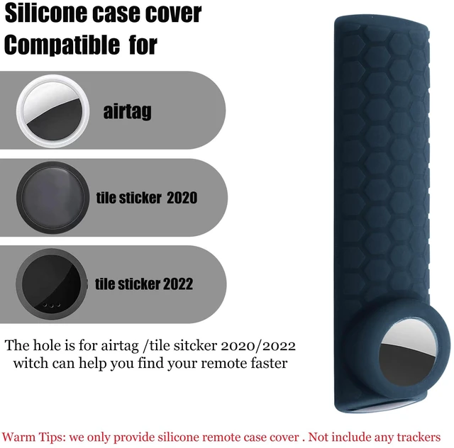 Alt view image 3 of 6 - TV 4-Series Cover with AirTag Holder for Insignia Omni Series or TV 4-Series,Compatible with NS-RCFNA-21 CT-RC1US-21 CT95018 Voice Remote Control,with Hole for Tile Sticker,Black+Navy Blue