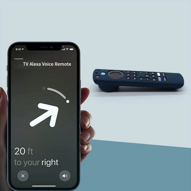 Alt view image 6 of 6 - TV 4-Series Cover with AirTag Holder for Insignia Omni Series or TV 4-Series,Compatible with NS-RCFNA-21 CT-RC1US-21 CT95018 Voice Remote Control,with Hole for Tile Sticker,Black+Navy Blue