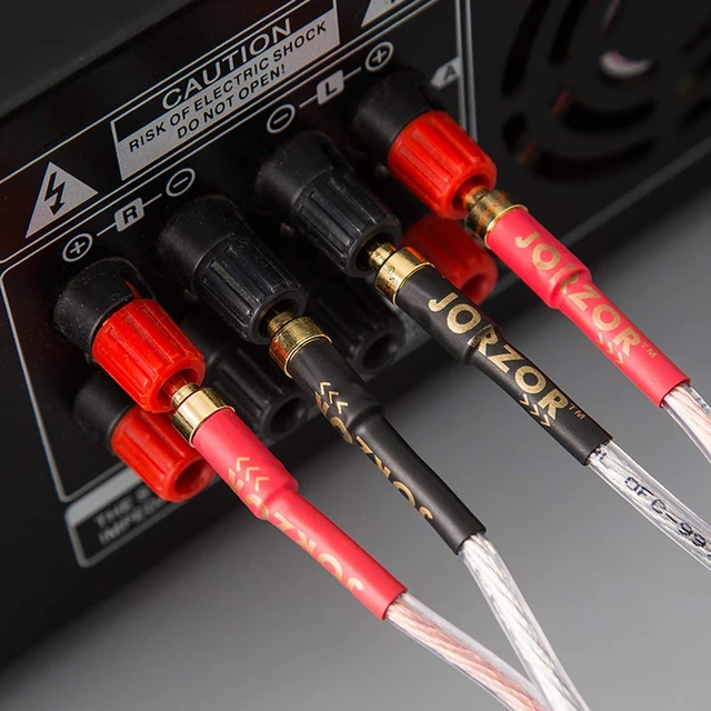 Alt view image 5 of 6 - 1 Pair 13AWG Audiophile Grade Speaker Wire with pre-Connected Dual Gold Plated Banana Plug Tips - Oxygen-Free Copper (OFC) Construction (3M(9.9FT))