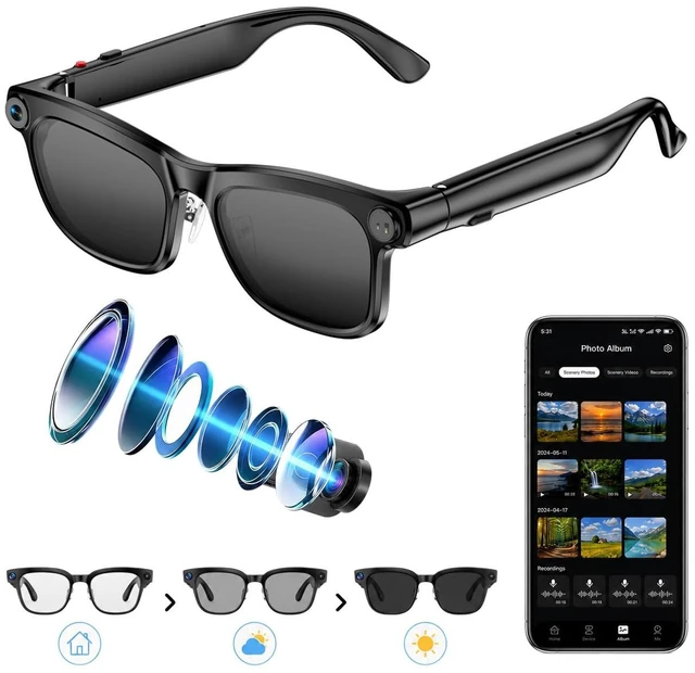 Main image of 13MP AI Smart Glasses with Camera, Photo, Video,Open-Ear Audio 13MP Photos, Hands-Free Video, AI Assistant, Real-Time Translation, Object & Landmark Recognition, Open-Ear Audio & Calls