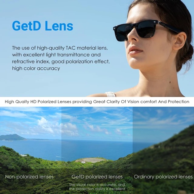 Alt view image 7 of 7 - AI Glasses, Smart Glasses Powered by ChatGPT, Real-Time AI Translation Polarized lens, AI translation in 145 languages, Handsfree calls, Immersive audio, Holds AI conversations, 11H Playtime