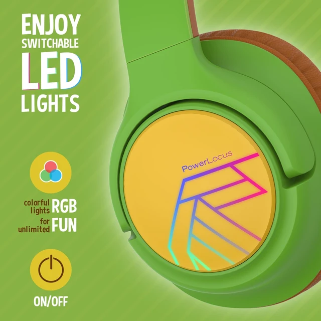 Alt view image 3 of 7 - Kids Headphones Wireless, 74/85/94dB Volume Limit, 45H Playtime LED Lights, Bluetooth Kids Headphones Over Ear, Foldable with Microphone, Sharing Function for iPad/Travel/Tablet/PC