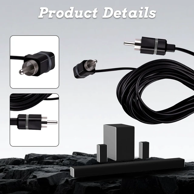 Alt view image 4 of 7 - Gray Satellite Speaker Cable,Plug and Play,24.4 Feet,1Pc Fit for Vizio V51 M51 SB3651 SB36514 SB4051 SB4251 Sound Bar Satellite Speakers (Gray)