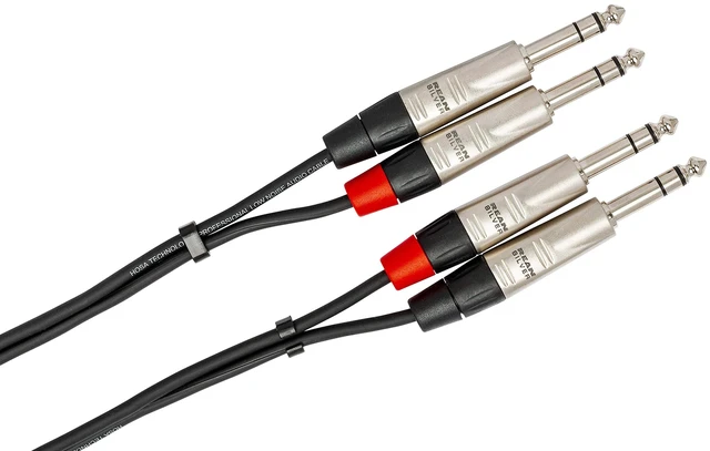 Alt view image 2 of 6 - HSS-015X2 Pro Stereo Interconnect Cable - Dual REAN 1/4-inch TRS Male to Dual REAN 1/4-inch TRS Male - 15 foot