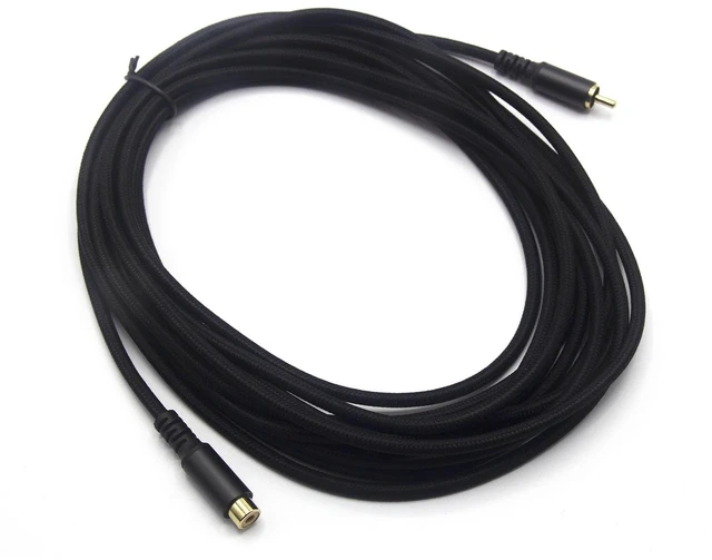 Main image of RCA Extension Audio Cable Male to Famale, RCA Stereo Audio Cable Hi-Fi Sound Gold Plated Copper Shell Nylon-Braided (20 Feet)
