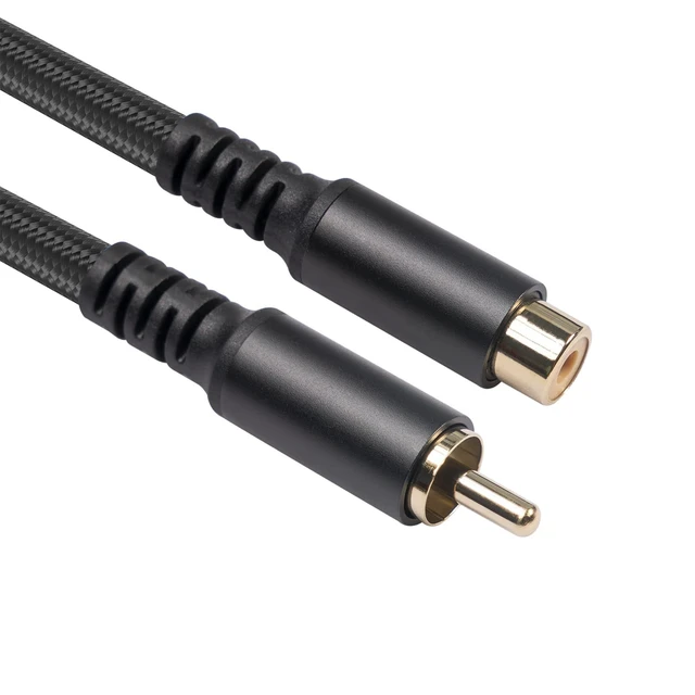 Alt view image 2 of 7 - RCA Extension Audio Cable Male to Famale, RCA Stereo Audio Cable Hi-Fi Sound Gold Plated Copper Shell Nylon-Braided (20 Feet)