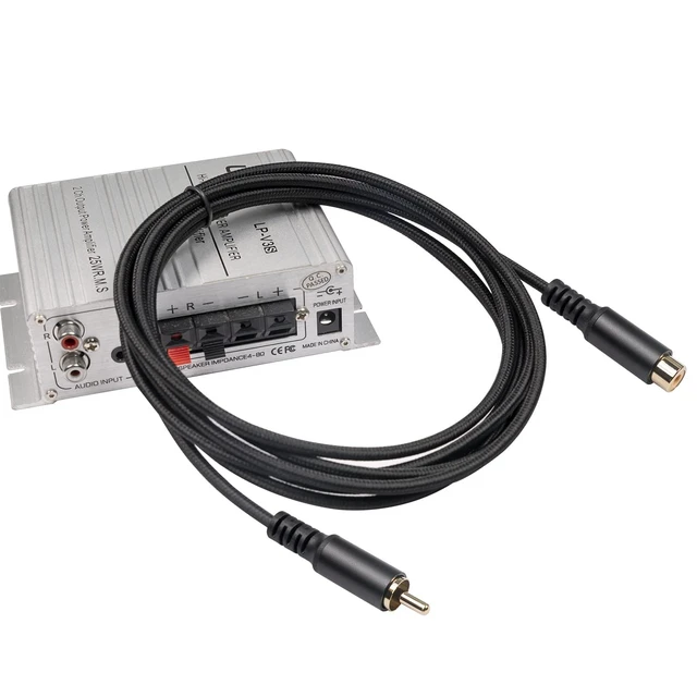 Alt view image 4 of 7 - RCA Extension Audio Cable Male to Famale, RCA Stereo Audio Cable Hi-Fi Sound Gold Plated Copper Shell Nylon-Braided (20 Feet)