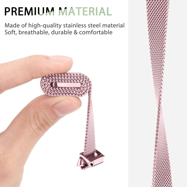 Alt view image 4 of 7 - Mesh Metal Band Compatible with Fitbit Inspire 3 Band, Stainless Steel Adjustable Loop Strap Women Men Replacement Bands for Inspire 3 Health &-Fitness-Tracker