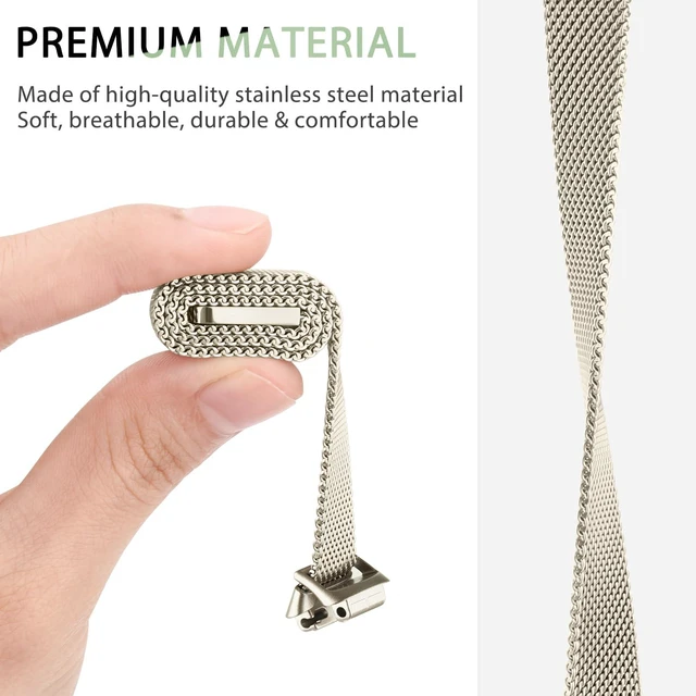 Alt view image 4 of 7 - Mesh Metal Band Compatible with Fitbit Inspire 3 Band, Stainless Steel Adjustable Loop Strap Women Men Replacement Bands for Inspire 3 Health &-Fitness-Tracker