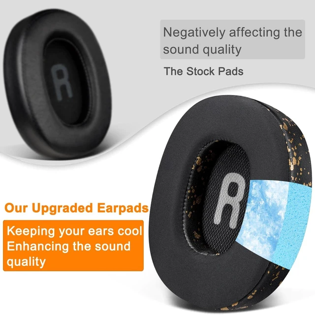 Alt view image 3 of 5 - Cooling-Gel Earpads Replacement for JBL Tune 700BT, 710BT, 720BT, 750BTNC, 760NC, 770NC Wireless Over-Ear Headphones, Ear Pads Cushions with High-Density Foam - Black Gold