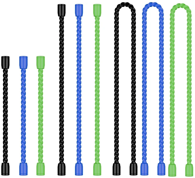 Main image of 9PCS 4/6/12 Inch Silicone Cable Ties, Reusable Rubber Twist Ties Set Flexible Silicone, Bendable and Reusable; Strong Grip; for Cord Organizer, Cable Management, Home, Office, Travel