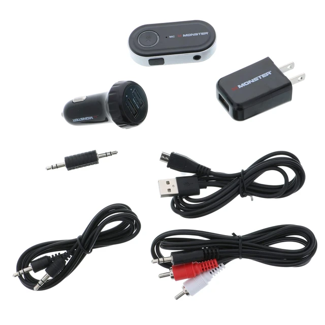 Alt view image 4 of 6 - Bluetooth Audio Receiver Kit - 7-Piece Wireless AUX Adapter for Car & Home Stereo, Multi-Device Pairing, Hands-Free Calling, Siri & Google Assistant Support, Rechargeable - MBA9-1009-BLK
