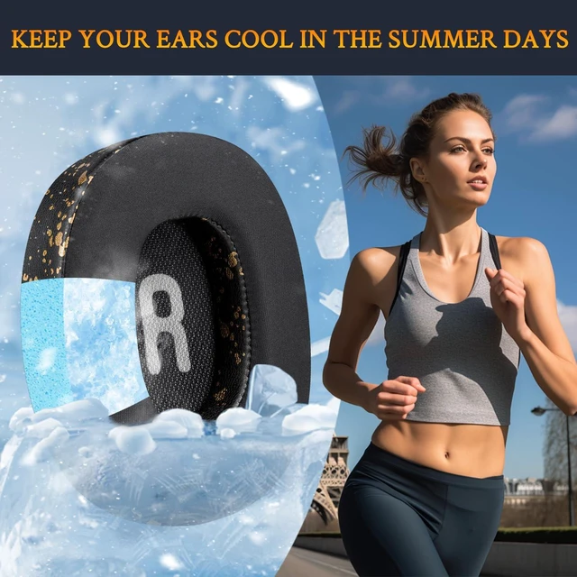 Alt view image 5 of 5 - Cooling-Gel Earpads Replacement for JBL Tune 700BT, 710BT, 720BT, 750BTNC, 760NC, 770NC Wireless Over-Ear Headphones, Ear Pads Cushions with High-Density Foam - Black Gold