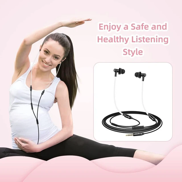 Alt view image 2 of 7 - Air Tube Headphones EMF Free Airtube Earbuds Wired Air Tube Headset with Microphone in Ear Airtube Earphones Noise Cancelling for Safe Listening - Black