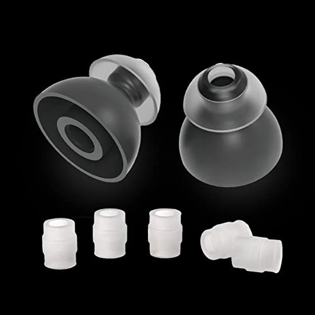 Alt view image 2 of 3 - CP240 Double Flange - L - Patented Silicone Eartips for Replacement (1 Pair, Insert Included)(for Nozzle Diameter from 4.5-5m, w/Insert from 3-3.5mm)