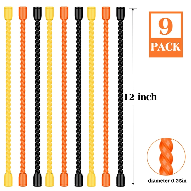 Alt view image 2 of 7 - 9 Pack 12 Inch Silicone Cable Ties, Reusable Bendable Rubber Twist Ties Flexible Silicone, Bendable and Reusable; Strong Grip; for Cord Organizer, Cable Management, Home, Office, Travel