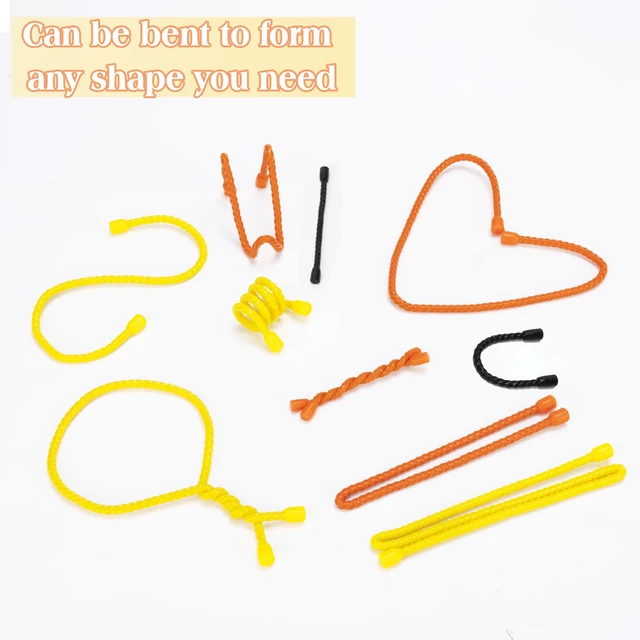 Alt view image 3 of 7 - 9PCS 4/6/12 Inch Silicone Cable Ties, Reusable Rubber Twist Ties Set Flexible Silicone, Bendable and Reusable; Strong Grip; for Cord Organizer, Cable Management, Home, Office, Travel