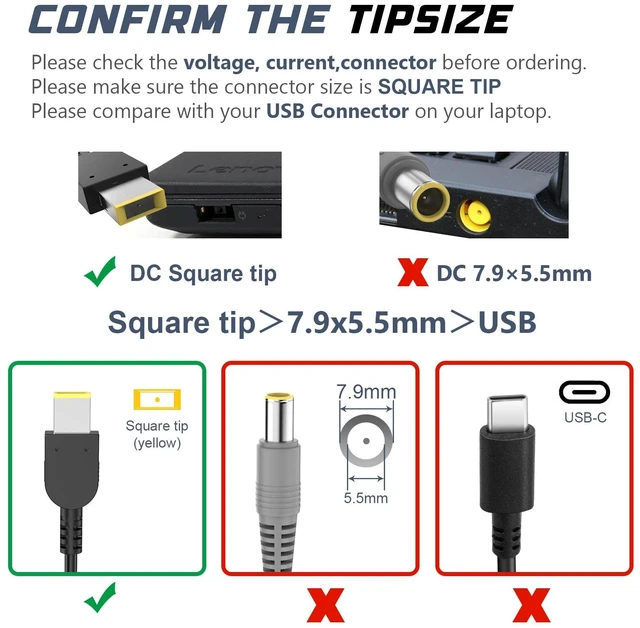 Alt view image 3 of 7 - 230W Compatible with Lenovo Legion Laptop Charger - Yellow Slim Tip Ac Adapter Cord Smart Short-Circuit Protection