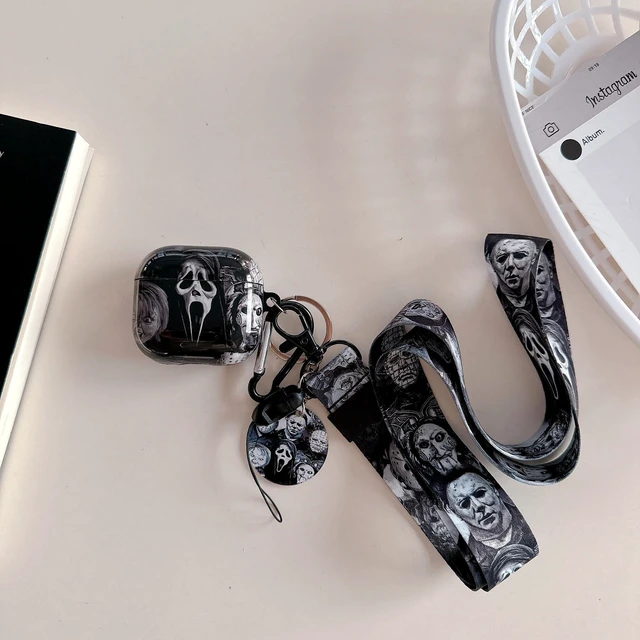 Alt view image 5 of 7 - Cool Thrilling Scream Pattern Air pod 4th Generation 2024 Soft TPU Casewith Horror Keychain and LanyardDesigned for Those who Like Man Women Girl Thrilling Horror Themes