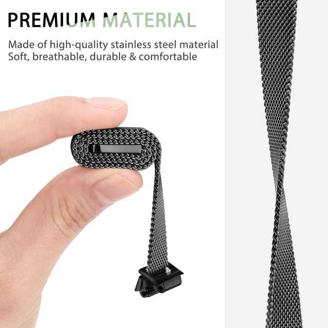 Alt view image 4 of 7 - Mesh Metal Band Compatible with Fitbit Inspire 3 Band, Stainless Steel Adjustable Loop Strap Women Men Replacement Bands for Inspire 3 Health &-Fitness-Tracker