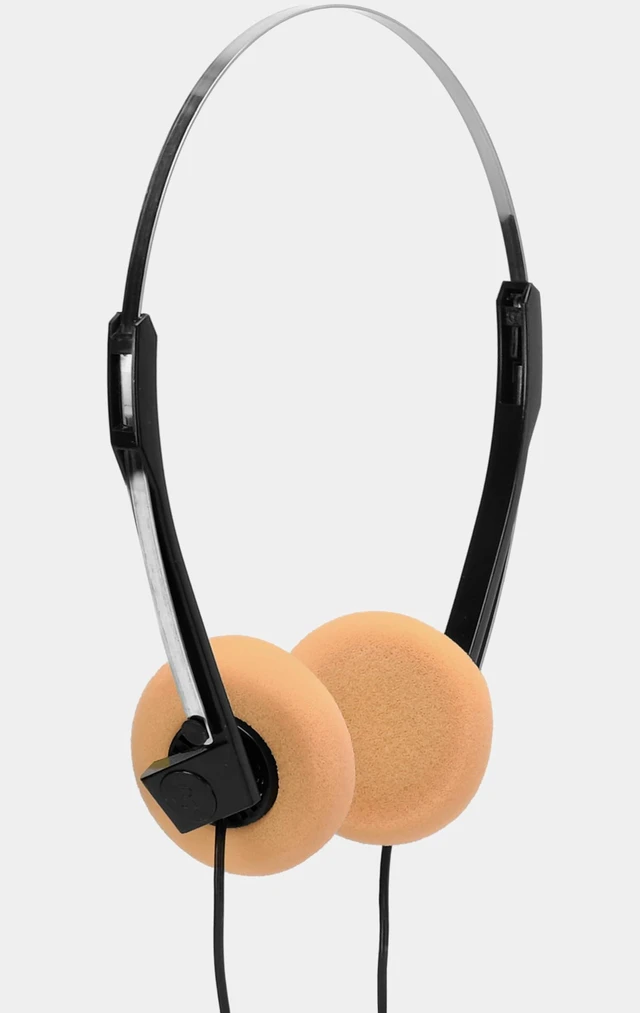 Main image of Retro Foam On-Ear Headphones On-Ear Wired Headphones with Foam Earpads 3.5mm Jack for Cassette Players, Walkmans, Boomboxes & More Vintage-Style (Peach)