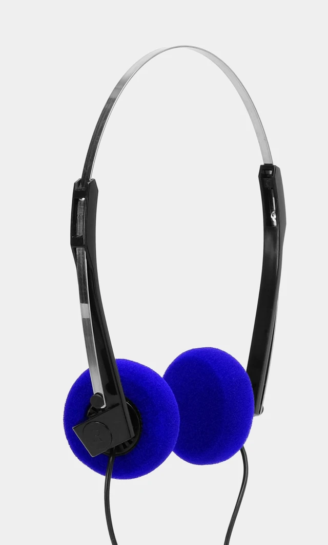 Main image of Retro Foam On-Ear Headphones On-Ear Wired Headphones with Foam Earpads 3.5mm Jack for Cassette Players, Walkmans, Boomboxes & More Vintage-Style (Blue)