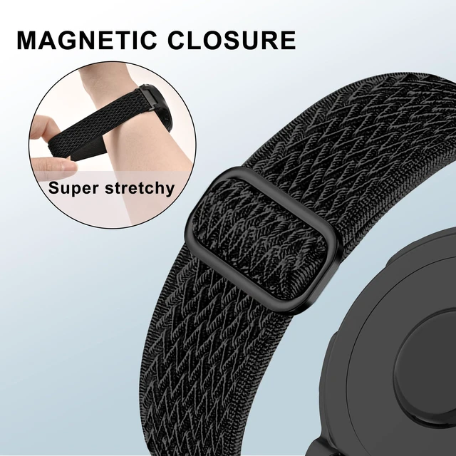 Alt view image 4 of 7 - Elastic Nylon Watchband Compatible with Garmin Forerunner 235/220/230/620/630/735XT,Soft Adjustable Sport Stretchy Replacement Strap for Forerunner 235 Lite/Approach S20/S6/S5 Accessory