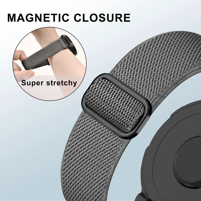 Alt view image 4 of 7 - Elastic Nylon Watchband Compatible with Garmin Forerunner 235/220/230/620/630/735XT,Soft Adjustable Sport Stretchy Replacement Strap for Forerunner 235 Lite/Approach S20/S6/S5 Accessory