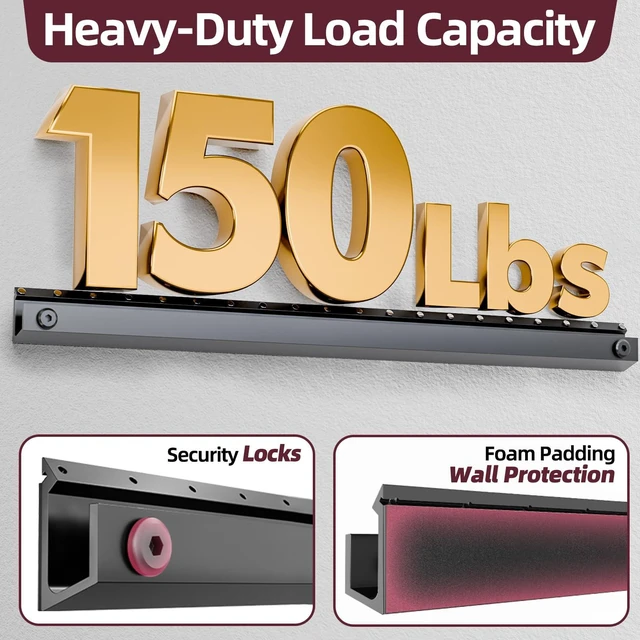 Alt view image 4 of 7 - No Stud TV Wall Mount for Drywall 32-75 Inch, No Drill TV Bracket, Up 150lb Studless TVs Hanger Tilts 5° with Max Vesa 600x400, Low Profile, Tool-Free No Damage Easy Install for Home, Renter
