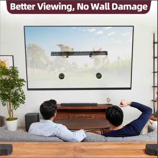 Alt view image 7 of 7 - No Stud TV Wall Mount for Drywall 32-75 Inch, No Drill TV Bracket, Up 150lb Studless TVs Hanger Tilts 5° with Max Vesa 600x400, Low Profile, Tool-Free No Damage Easy Install for Home, Renter