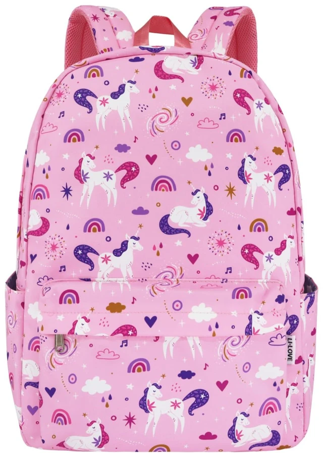 Main image of Backpack for Girls Teens Kids College Middle Elementary High School Student Bookbag Pink Unicorn Book Bag Travel Backpacks Waterproof Laptop Back Pack