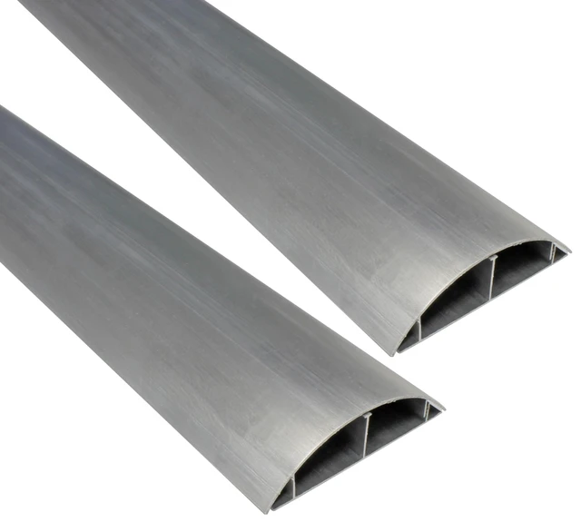 Alt view image 5 of 5 - Metal Cable Shield Cord Cover Outdoor Aluminum Raceway 58 Inch - 2.16" W x 0.7" H Dual Channel - CSX-MET-5