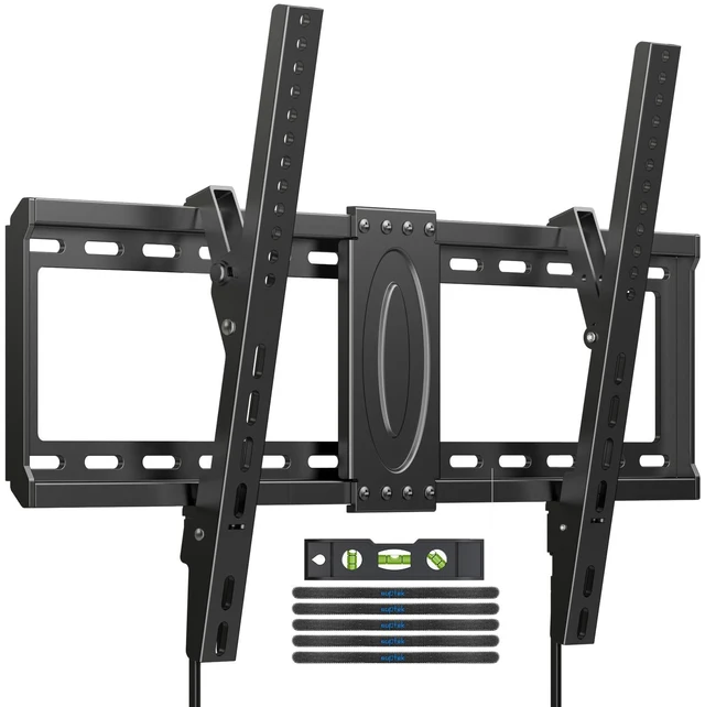 Main image of Tilt TV Wall Mount Bracket for Most 37-82 inch TV, Universal Mount with Max 600x400mm VESA and 132lbs Loading Capacity, Fits Studs 24" Apart, Low Profile with Magnetic Bubble Level (MT5082)