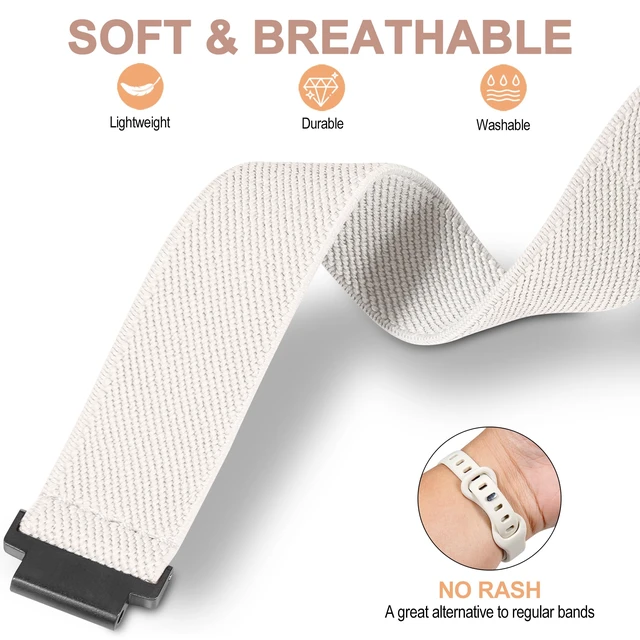 Alt view image 5 of 7 - Elastic Nylon Watchband Compatible with Garmin Forerunner 235/220/230/620/630/735XT,Soft Adjustable Sport Stretchy Replacement Strap for Forerunner 235 Lite/Approach S20/S6/S5 Accessory