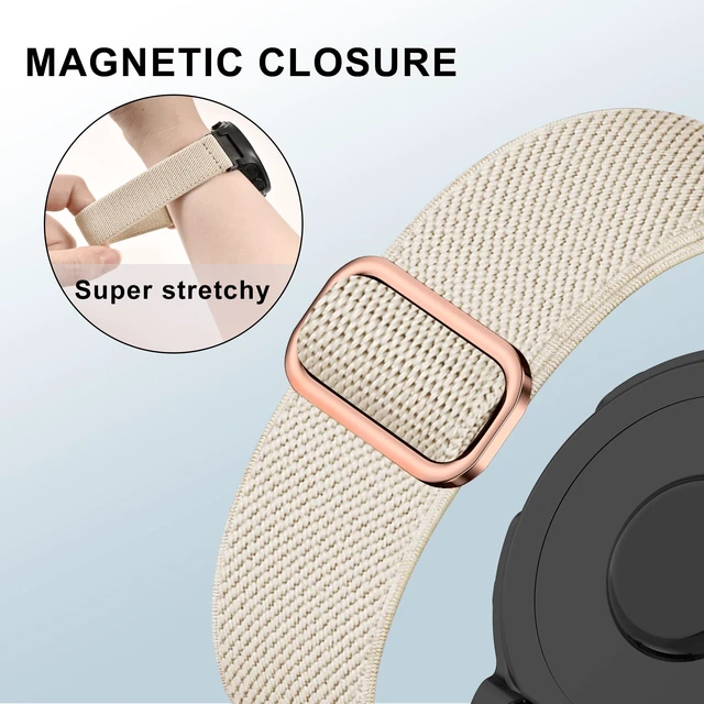 Alt view image 4 of 7 - Elastic Nylon Watchband Compatible with Garmin Forerunner 235/220/230/620/630/735XT,Soft Adjustable Sport Stretchy Replacement Strap for Forerunner 235 Lite/Approach S20/S6/S5 Accessory