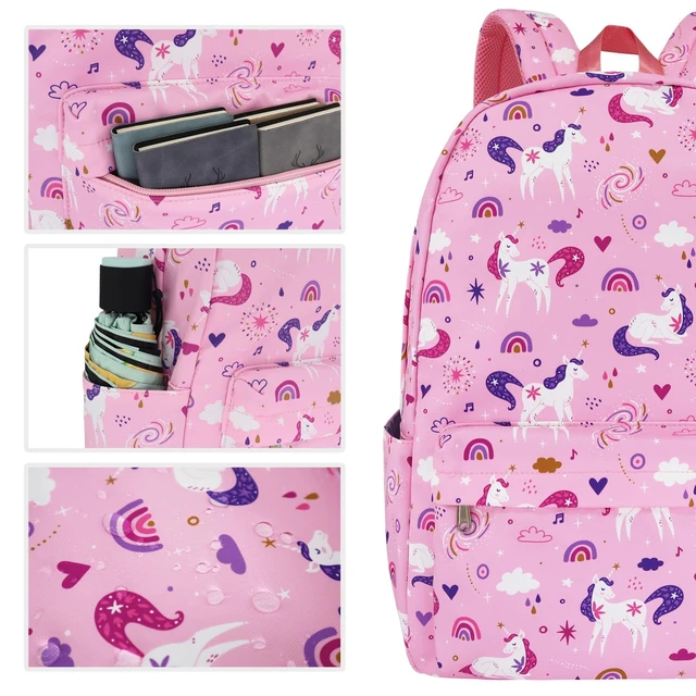 Alt view image 7 of 7 - Backpack for Girls Teens Kids College Middle Elementary High School Student Bookbag Pink Unicorn Book Bag Travel Backpacks Waterproof Laptop Back Pack
