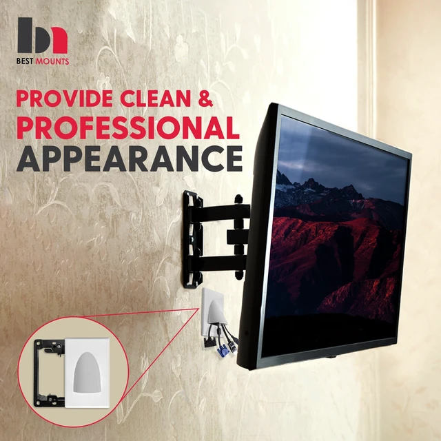 Alt view image 5 of 6 - 4 Pack Wall Plate Cable Pass Through with Bracket - Screwless In Wall Cable Management Kit - Snap ON Wall Plate with Single Gang Low Voltage Mounting Bracket - Decorator Cover for Low Voltage Cables