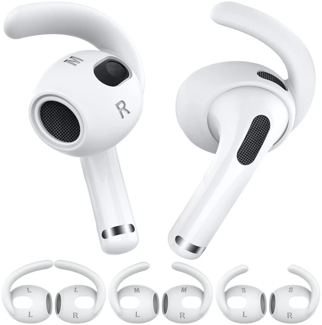 Main image of 3 Pairs AirPods 3 Ear Hooks Anti-Slip Ear Covers Accessories Added Storage Pouch, Anti Slip, Secure Fit, Comfortable Silicone, Compatiable with Apple AirPods 3 2021