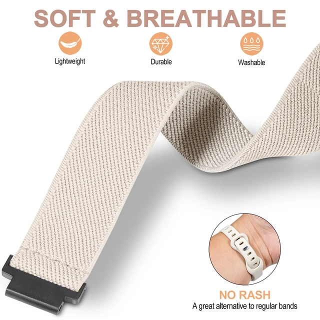 Alt view image 5 of 7 - Elastic Nylon Watchband Compatible with Garmin Forerunner 235/220/230/620/630/735XT,Soft Adjustable Sport Stretchy Replacement Strap for Forerunner 235 Lite/Approach S20/S6/S5 Accessory