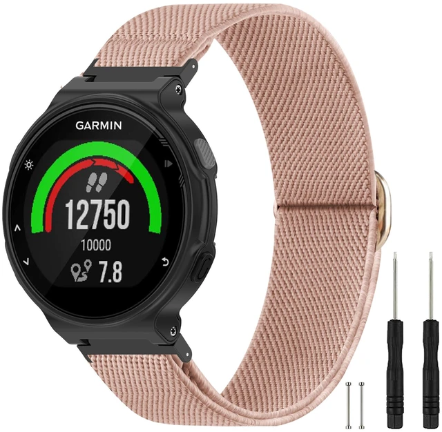 Main image of Elastic Nylon Watchband Compatible with Garmin Forerunner 235/220/230/620/630/735XT,Soft Adjustable Sport Stretchy Replacement Strap for Forerunner 235 Lite/Approach S20/S6/S5 Accessory