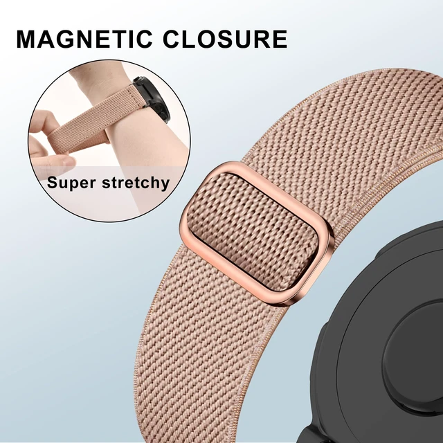 Alt view image 2 of 7 - Elastic Nylon Watchband Compatible with Garmin Forerunner 235/220/230/620/630/735XT,Soft Adjustable Sport Stretchy Replacement Strap for Forerunner 235 Lite/Approach S20/S6/S5 Accessory